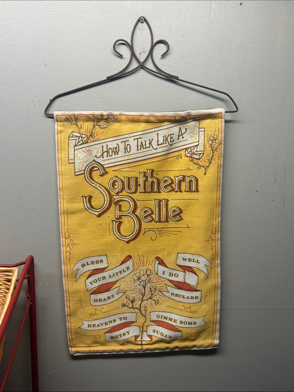 Southern Belle Yellow Wall Hanging Tapestry